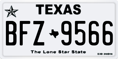 TX license plate BFZ9566