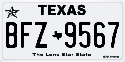 TX license plate BFZ9567