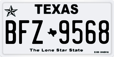 TX license plate BFZ9568