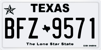 TX license plate BFZ9571