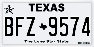 TX license plate BFZ9574