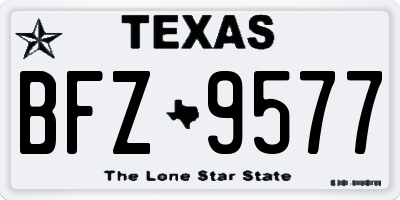 TX license plate BFZ9577
