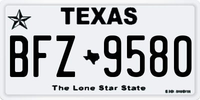 TX license plate BFZ9580