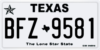 TX license plate BFZ9581