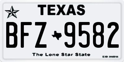 TX license plate BFZ9582