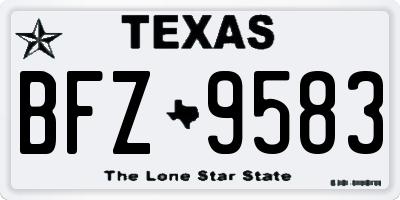 TX license plate BFZ9583