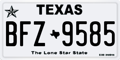 TX license plate BFZ9585