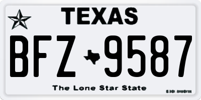 TX license plate BFZ9587