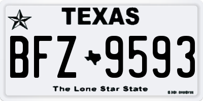 TX license plate BFZ9593