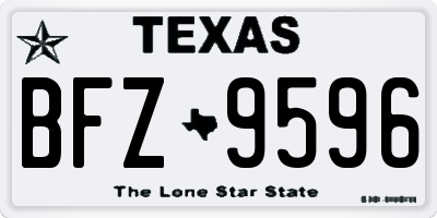 TX license plate BFZ9596