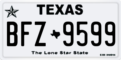 TX license plate BFZ9599