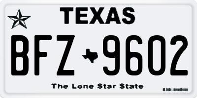 TX license plate BFZ9602