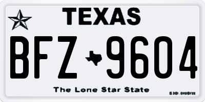 TX license plate BFZ9604