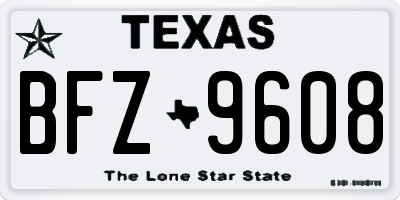 TX license plate BFZ9608