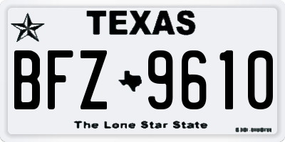 TX license plate BFZ9610
