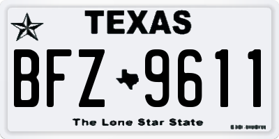 TX license plate BFZ9611