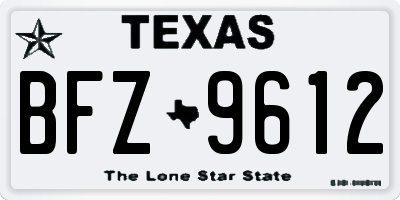TX license plate BFZ9612