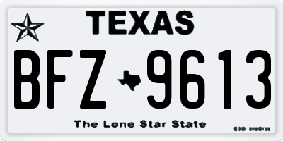 TX license plate BFZ9613