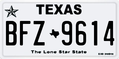 TX license plate BFZ9614