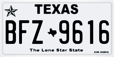 TX license plate BFZ9616