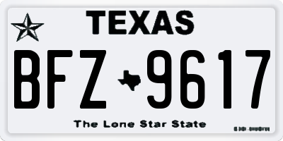 TX license plate BFZ9617