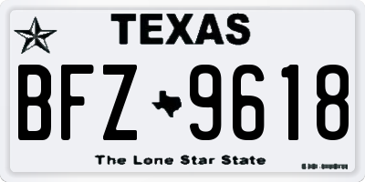 TX license plate BFZ9618