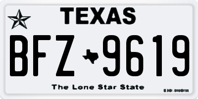 TX license plate BFZ9619