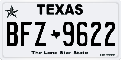 TX license plate BFZ9622