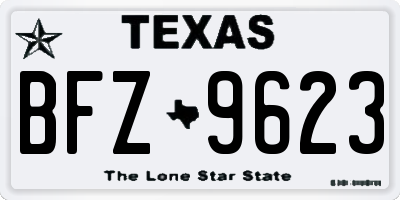 TX license plate BFZ9623