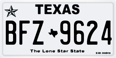 TX license plate BFZ9624
