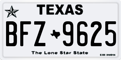 TX license plate BFZ9625