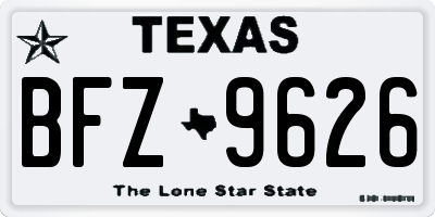TX license plate BFZ9626