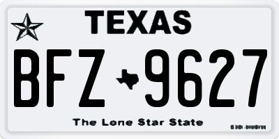 TX license plate BFZ9627