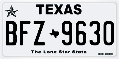 TX license plate BFZ9630