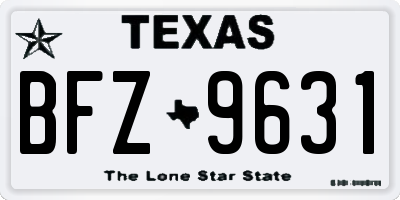 TX license plate BFZ9631