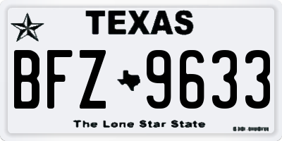 TX license plate BFZ9633