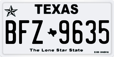 TX license plate BFZ9635