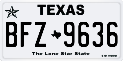 TX license plate BFZ9636