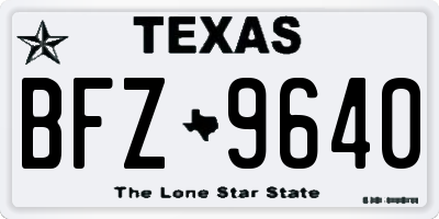 TX license plate BFZ9640