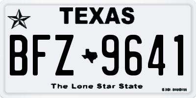 TX license plate BFZ9641