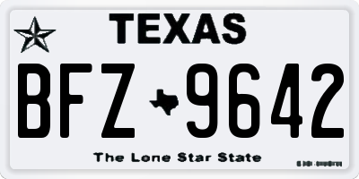 TX license plate BFZ9642