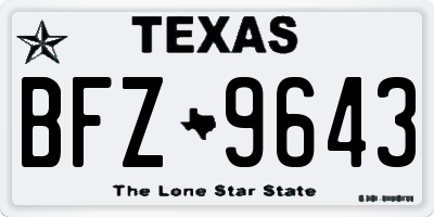 TX license plate BFZ9643