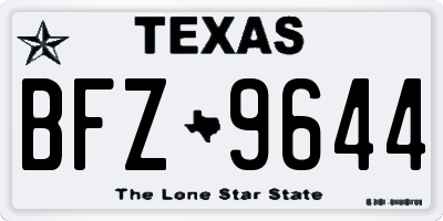 TX license plate BFZ9644
