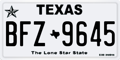 TX license plate BFZ9645