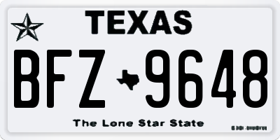 TX license plate BFZ9648