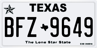 TX license plate BFZ9649