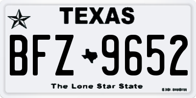 TX license plate BFZ9652