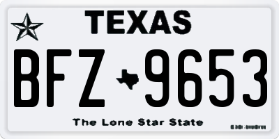 TX license plate BFZ9653