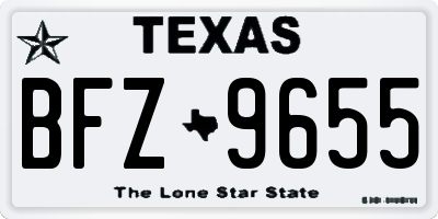 TX license plate BFZ9655