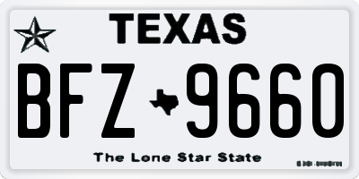 TX license plate BFZ9660